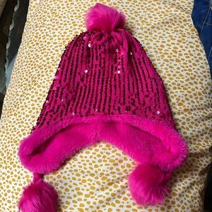 NWOT PINK SEQUINS GIRLS HAT